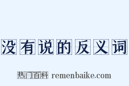 没有说的反义词是什么意思的图片